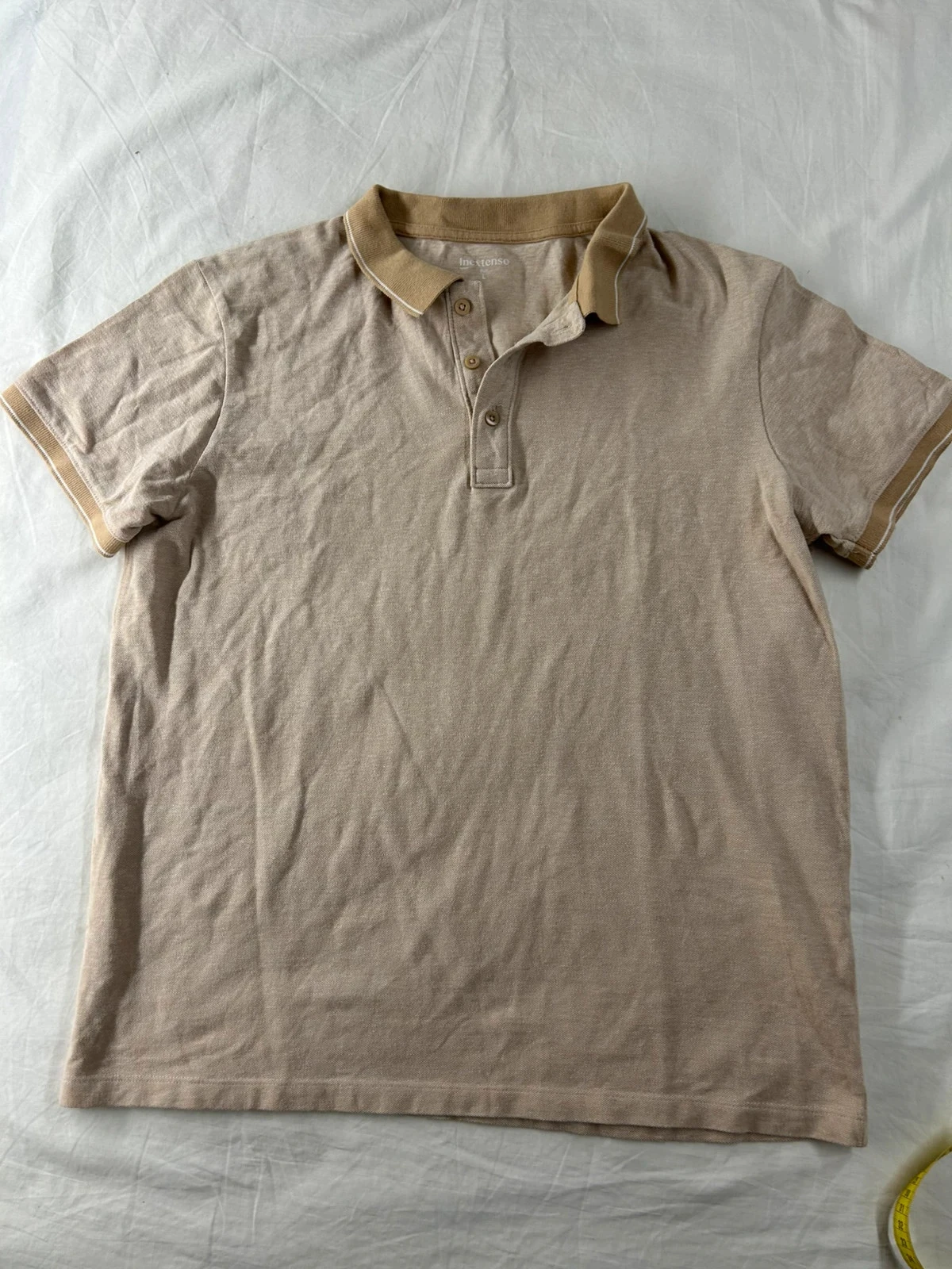 Polo beige in extenso vintage style rétro taille L